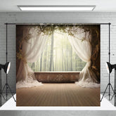 Aperturee - Aperturee Soft Curtain Window Bamboo Forest Scene Photo Backdrop